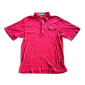 Criquet Organic Cotton Red Polo Shirt Large